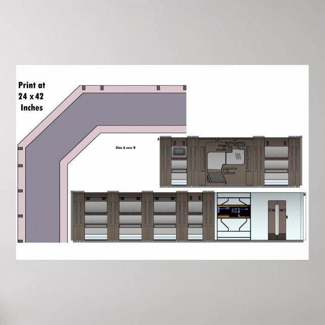 Poster Navire perdu dans le hall spatial (Devant)