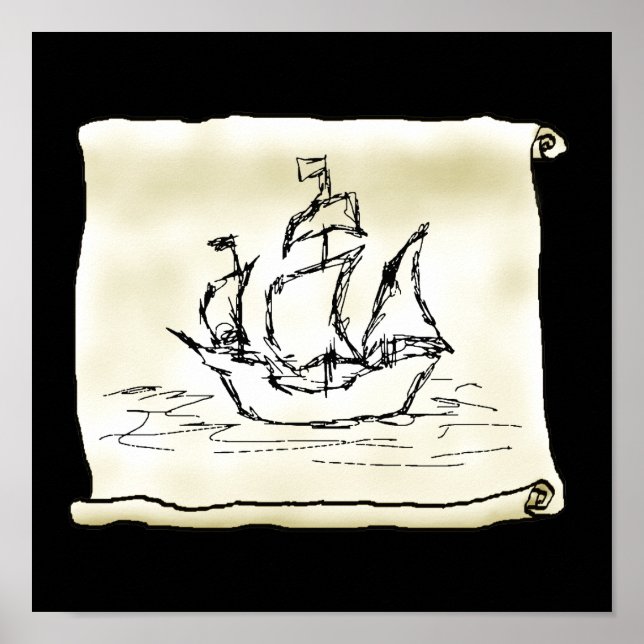 Poster Navire pirate. (Devant)