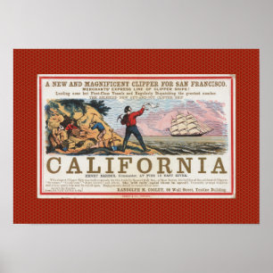 Poster Navire vintage California Bound Clipper