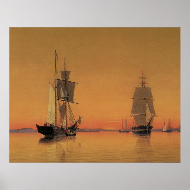 Poster Navires à Boston Harbour à Twilight 1859 (Devant)
