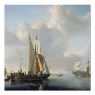 Poster navires avant la côte, Willem van de Velde (II),