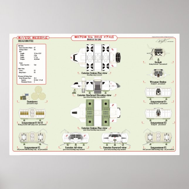 Poster Navires de la flotte : Squad Shuttle Ref. Graphiqu (Devant)