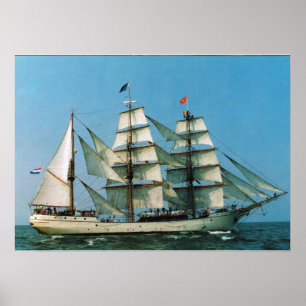 Poster Navires historiques vintages, Europe, Hollande