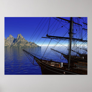 Poster Navires reposant sur le quai
