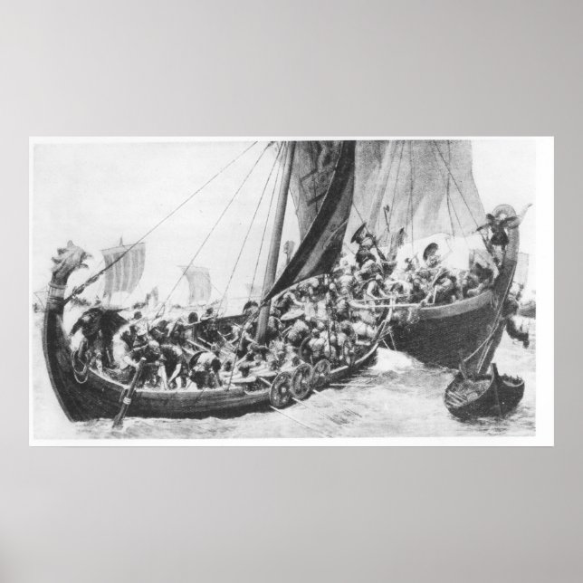 Poster Navires viking (Devant)