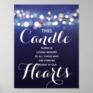 Poster Navy String of lights Memory candle sign wedding 1