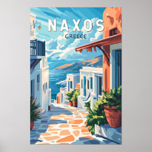 Poster Naxos Grèce Travel Art Vintage