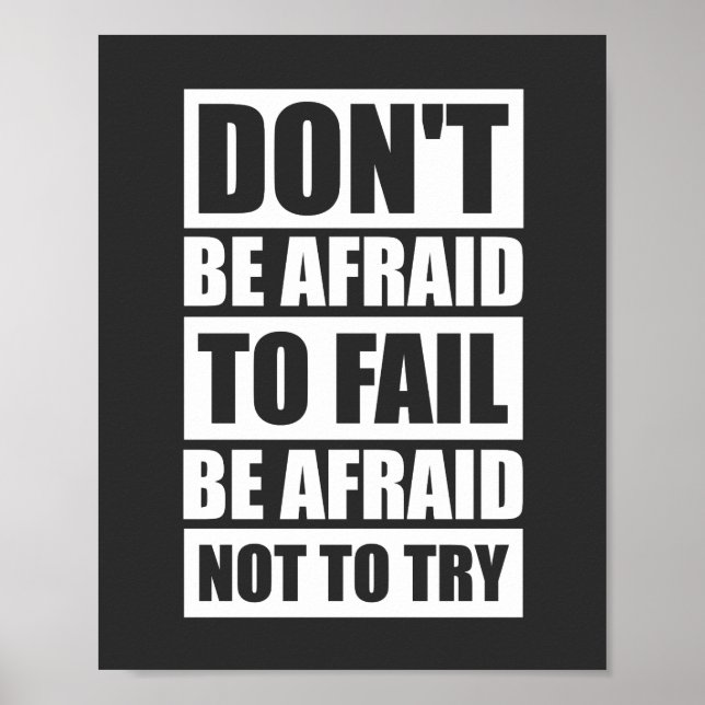 Poster N'ayez pas peur d'échouer Motivational (Devant)