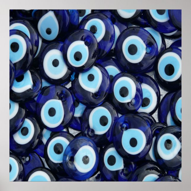 Poster Nazar Amulets Evil Pierres Oeil Bleu Motif (Devant)