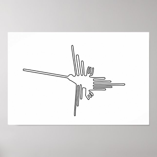 Poster Nazca Pérou oiseau ancien géoglyphe symbole mystèr (Devant)