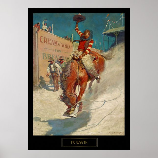 Poster NC Wyeth Peinture historique "Le Rodéo" (Devant)