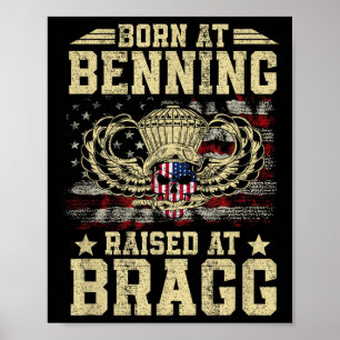 Poster Né À Ft Benning Levé Fort Bragg Airborne Vete