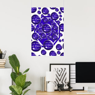 Poster Ne Buvez Pas Et Ne Conduisez Pas En Bleu