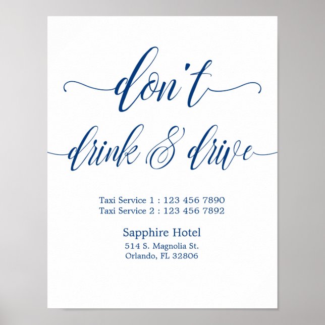 Poster Ne buvez pas et ne conduisez pas le Mariage Connec (Devant)