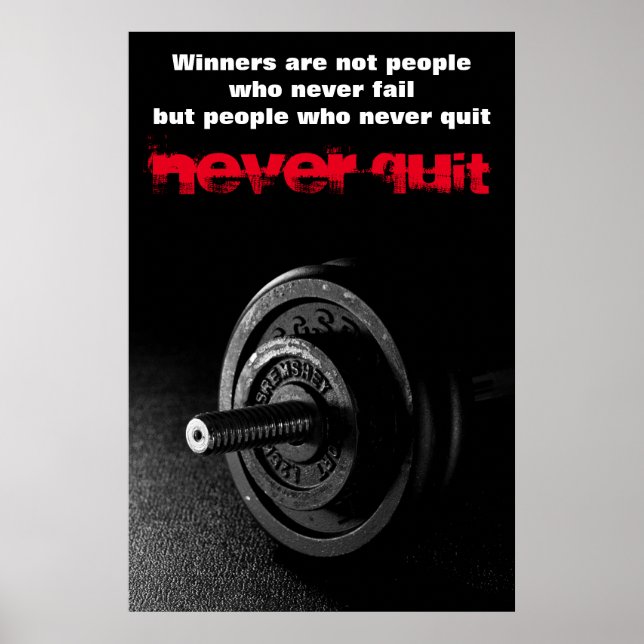 Poster Ne Cessez Jamais La Fitness Inspirationnelle Dumbe (Devant)