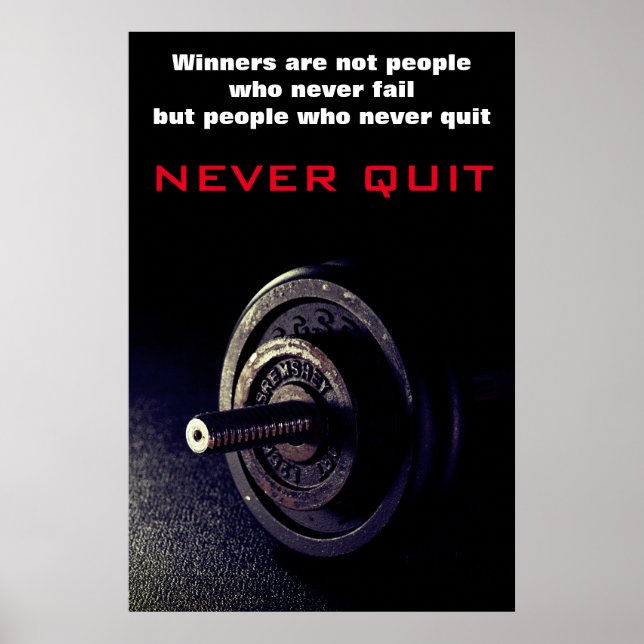 Poster Ne Cessez Jamais La Fitness Inspirationnelle Dumbe (Devant)