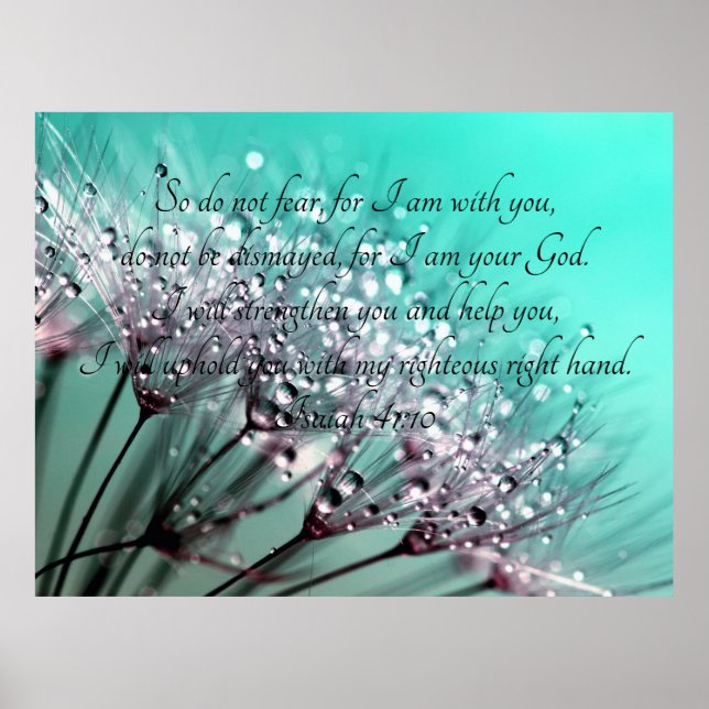 Poster Ne Craignez Pas Ésaïe 41:10 Verset biblique (Devant)