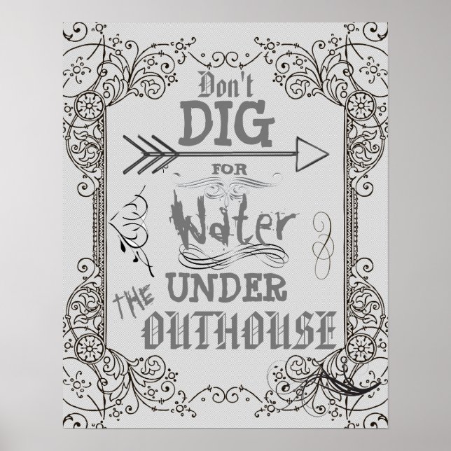 Poster Ne creusez pas pour l'eau sous l'extérieur (Devant)