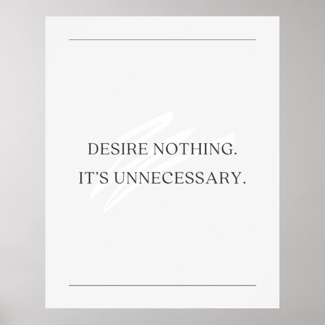 Poster Ne désire rien. C’est inutile. Anti-motivation (Devant)