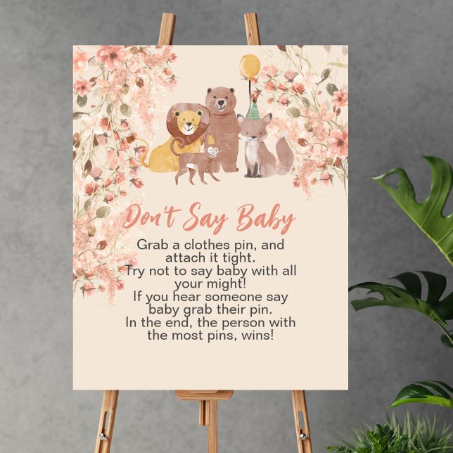 Poster Ne dites pas baby boho safari rose pampas herbe (Créateur téléchargé)