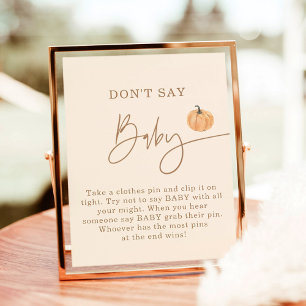Poster Ne dites pas Baby Game, Citrouille d'automne Baby