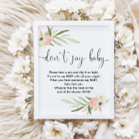 Ne dites pas baby shower jeu signe or rose