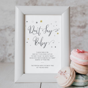 Poster Ne dites pas d'affiche pour bébé   Baby shower non