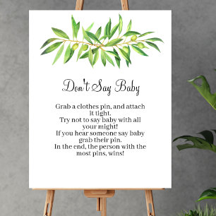 Poster Ne dites pas le jeu de bébé olivier branche sauge 