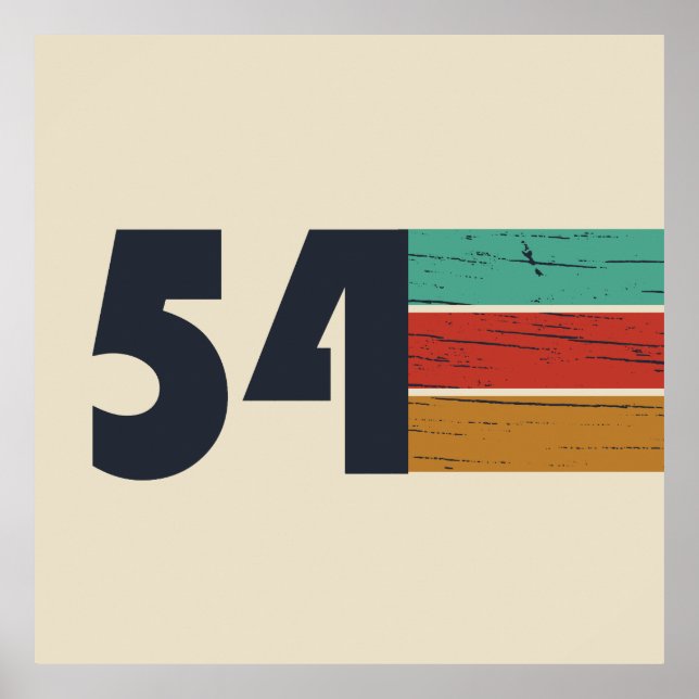 Poster né en 1954 anniversaire vintage (Devant)