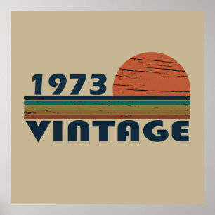 Poster né en 1973 vintage 50e anniversaire