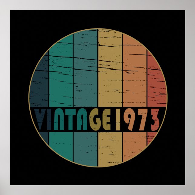 Poster né en 1973 vintage 50e anniversaire (Devant)