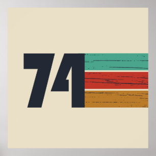 Poster né en 1974 cadeau d'anniversaire vintage