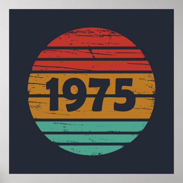 Poster Né en 1975 anniversaire vintage (Devant)