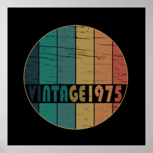 Poster né en 1975 vintage 50e anniversaire cadeau