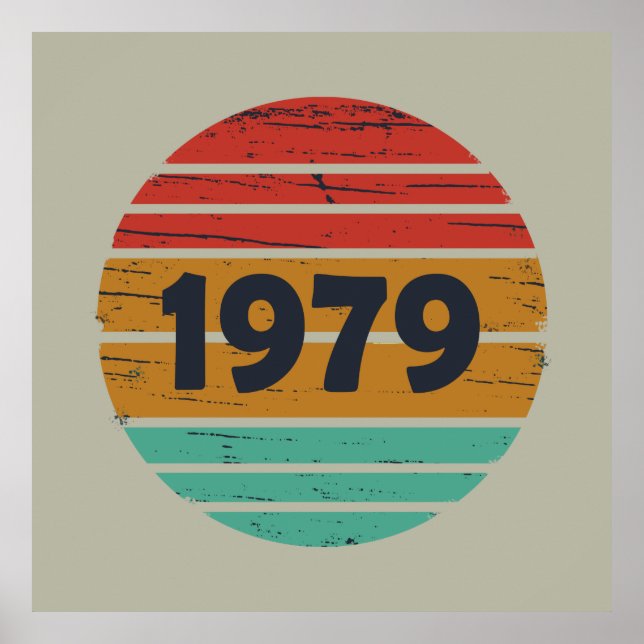 Poster Né en 1979 anniversaire vintage (Devant)