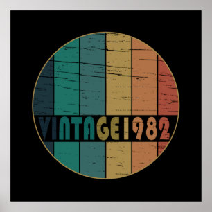 Poster Né en 1982 anniversaire vintage