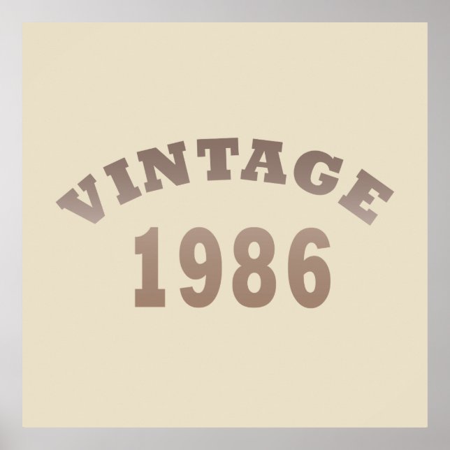 Poster né en 1986 anniversaire vintage (Devant)