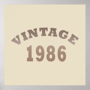 Poster né en 1986 vintage anniversaire
