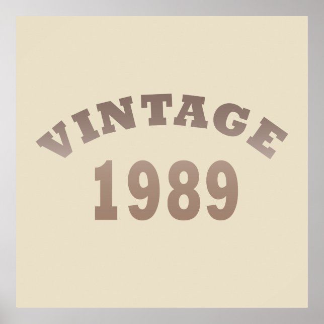 Poster né en 1989 anniversaire vintage (Devant)