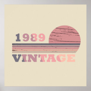 Poster né en 1989 millésime anniversaire