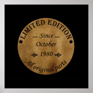 Poster né en octobre 1980 vintage