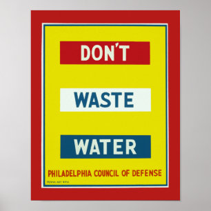 Poster Ne gaspillez pas l'eau