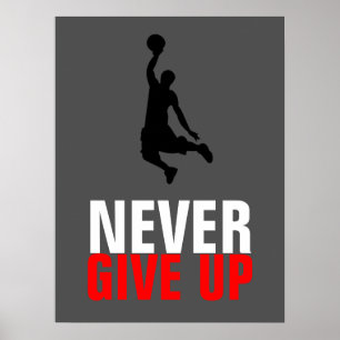 Poster Ne jamais abandonner la motivation inspirante du b