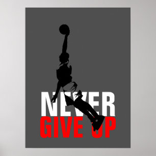 Poster Ne jamais abandonner la motivation inspirante du b