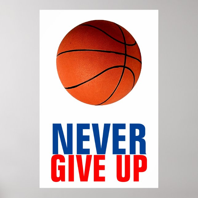 Poster Ne jamais abandonner l'inspiration du basket-ball (Devant)