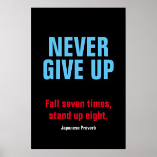 Poster NE JAMAIS ABANDONNER L'Inspiration Motivationnelle
