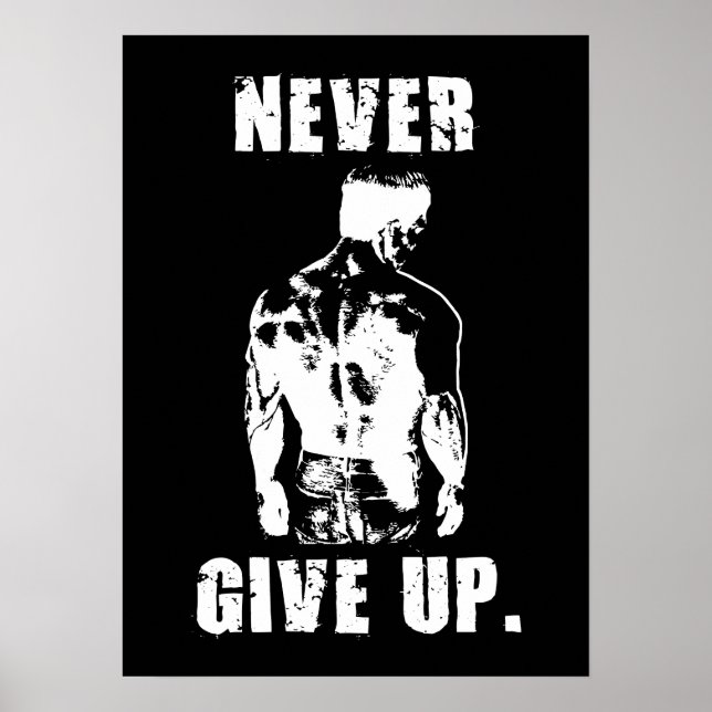 Poster Ne jamais abandonner - Motivation de l'entraînemen (Devant)
