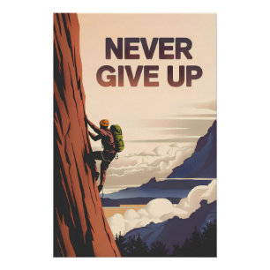 Poster Ne jamais abandonner motivationnel