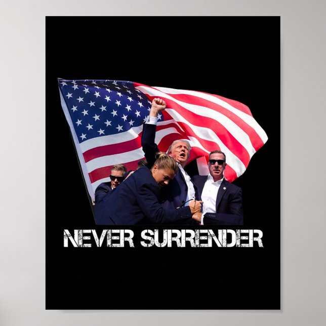 Poster Ne jamais abandonner Tee (Devant)