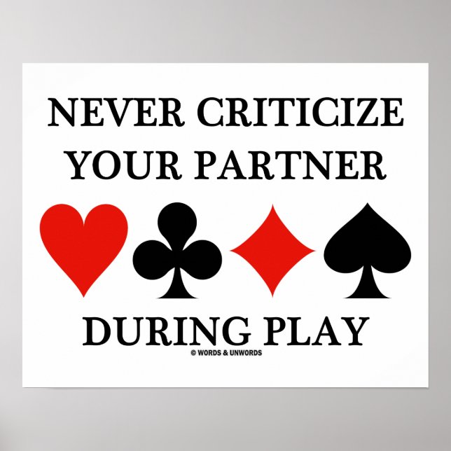Poster Ne jamais critiquer votre partenaire pendant le po (Devant)